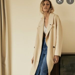 Zara Double Breasted Wool Cashmere Coat